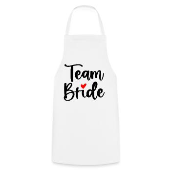 Team Bride I Bachelorette Party Wedding Bride - Cooking Apron - white - Front - AI Model Male 185 dark (185cm)