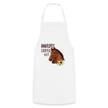 Funny Horse Bankruptcy Starter Kit Quote - Cooking Apron - white - Front - AI Model Male 185 dark (185cm)