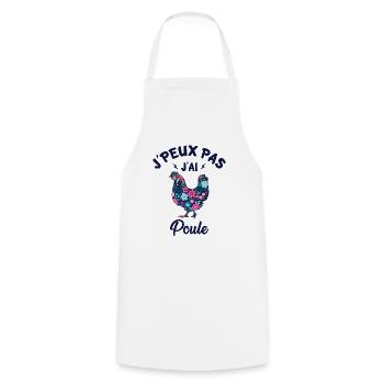 J'peux pas j'ai poule - Tablier de cuisine - blanc - Devant - AI Model Male 185 dark (185cm)