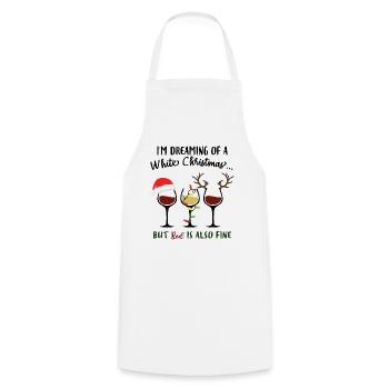 I’m Dreaming Of A Red Christmas Wine - Cooking Apron - white - Front - AI Model Male 185 dark (185cm)