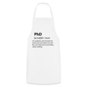 PhD Funny Dictionary Définition - Tablier de cuisine - blanc - Devant - AI Model Male 185 dark (185cm)