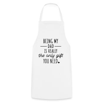 Drôle de cadeau de fête des pères - Tablier de cuisine - blanc - Devant - AI Model Male 185 dark (185cm)