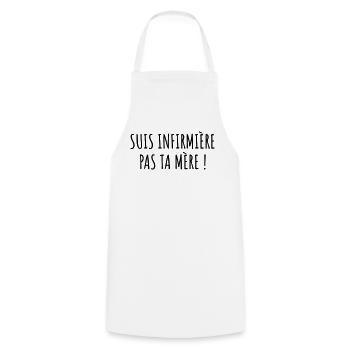 Suis infirmière pas ta mère - Tablier de cuisine - blanc - Devant - AI Model Male 185 dark (185cm)