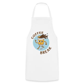 coffee break - Tablier de cuisine - blanc - Devant - AI Model Male 185 dark (185cm)