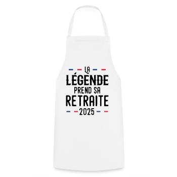 La Légende Prend Sa Retraite 2025 Cadeau - Tablier de cuisine - blanc - Devant - AI Model Male 185 dark (185cm)
