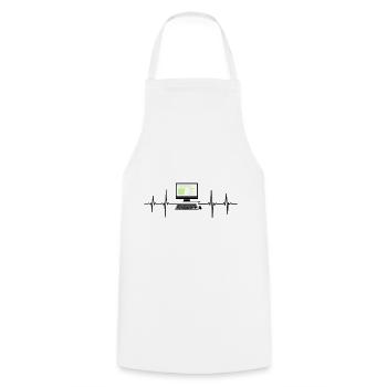 Computer EKG Herzschlag Programmierer PC Nerd - Kochschürze - Weiß - Vorne - AI Model Male 185 dark (185cm)