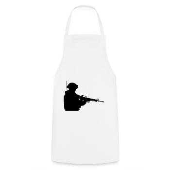 Soldier - Cooking Apron - white - Front - AI Model Male 185 dark (185cm)
