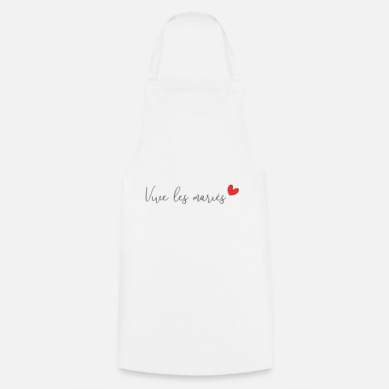 VIVE LES MARIES. JUST MARRIED. VIVE LES MARIES - Tablier de cuisine - blanc