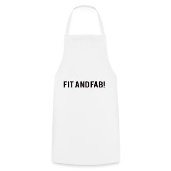 POWERLIFTING : Fit and Fab! - Kochschürze - Weiß - Vorne - AI Model Male 185 dark (185cm)
