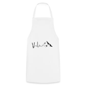 Skiing Freqenz Skier Ski Vacation Mountains Pulse - Cooking Apron - white - Front - AI Model Male 185 dark (185cm)