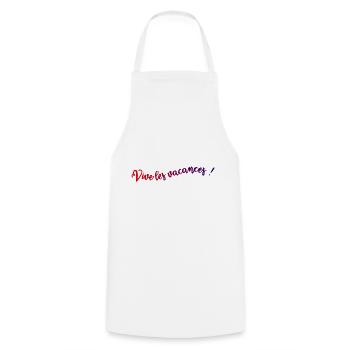 VIVE LES VACANCES. VACANCES. BONNES VACANCES - Tablier de cuisine - blanc - Devant - AI Model Male 185 dark (185cm)