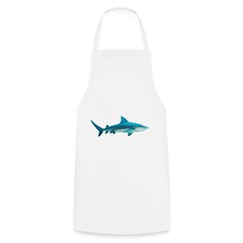 Haifisch Marine Selachii Hai Ocean cadeau - Tablier de cuisine - blanc - Devant - AI Model Male 185 dark (185cm)