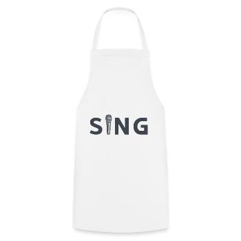 Sing Microphone - Cooking Apron - white - Front - AI Model Male 185 dark (185cm)