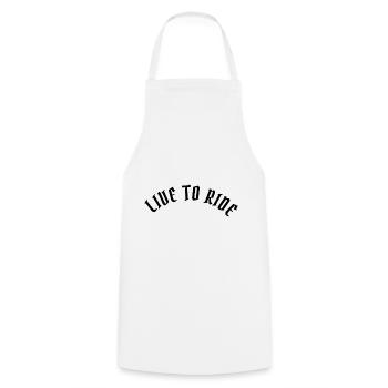 Live to ride - Cooking Apron - white - Front - AI Model Male 185 dark (185cm)