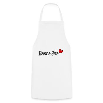 PAPA. FÊTE DES PÈRES. BONNE FÊTE PAPA. BONNE FÊTE - Tablier de cuisine - blanc - Devant - AI Model Male 185 dark (185cm)