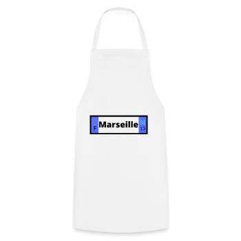 j'aime Marseille - Tablier de cuisine - blanc - Devant - AI Model Male 185 dark (185cm)