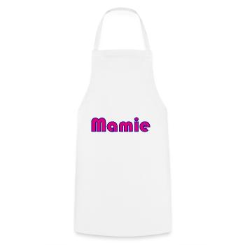 MAMIE. FÊTE DES MÈRES. BONNE FÊTE MAMIE. JE T'AIME - Tablier de cuisine - blanc - Devant - AI Model Male 185 dark (185cm)