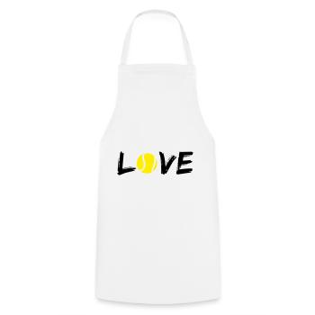 Aimer le tennis - Tablier de cuisine - blanc - Devant - AI Model Male 185 dark (185cm)