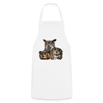 Rapaces nocturnes - Tablier de cuisine - blanc - Devant - AI Model Male 185 dark (185cm)