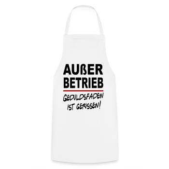 Lustig Sprüche Außer Betrieb Geduldsfaden gerissen - Kochschürze - Weiß - Vorne - AI Model Male 185 dark (185cm)
