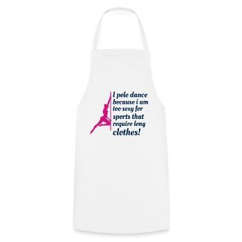 Pole Sport Dance Dancer Competition Acrobatics - Cooking Apron - white - Front - AI Model Male 185 dark (185cm)