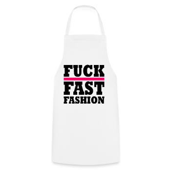 Fuck fast fashion - Tablier de cuisine - blanc - Devant - AI Model Male 185 dark (185cm)
