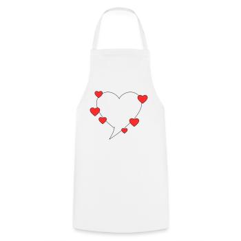 Speech bubble with hearts - Cooking Apron - white - Front - AI Model Male 185 dark (185cm)