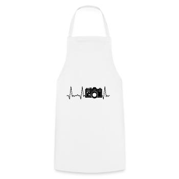 Heartbeat Camera - Cooking Apron - white - Front - AI Model Male 185 dark (185cm)