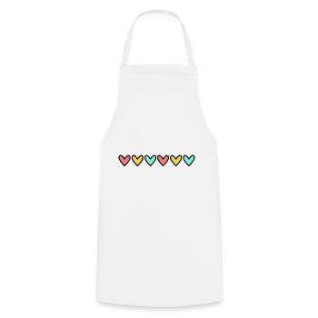 HEART. HEARTS. VALENTINE'S DAY. LOVE. LOVE. HEART - Cooking Apron - white - Front - AI Model Male 185 dark (185cm)