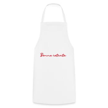 RETRAITE. RETRAITE. RETRAITEE. RETRAITE - Tablier de cuisine - blanc - Devant - AI Model Male 185 dark (185cm)