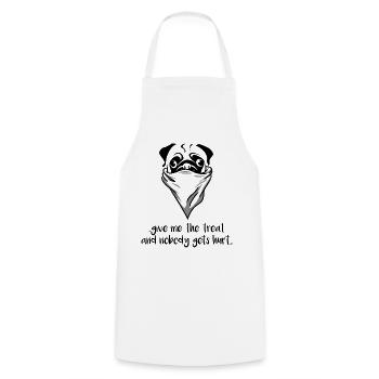 Carlin Dog Bandana Raid Pug - Tablier de cuisine - blanc - Devant - AI Model Male 185 dark (185cm)