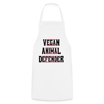 VEGAN ANIMAL DEFENDER western - Tablier de cuisine - blanc - Devant - AI Model Male 185 dark (185cm)