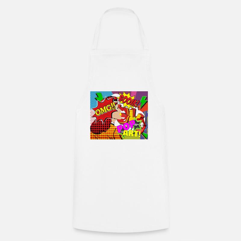 Pop Art - Kochschürze - Weiß