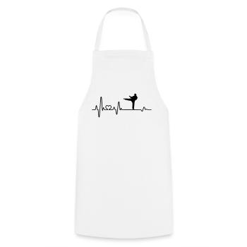 Karaté Karatéka Heartbeat Karaté Fighter Cadeau - Tablier de cuisine - blanc - Devant - AI Model Male 185 dark (185cm)