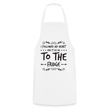 I Followed My Heart And It Led Me To The Fridge - Cooking Apron - white - Front - AI Model Male 185 dark (185cm)