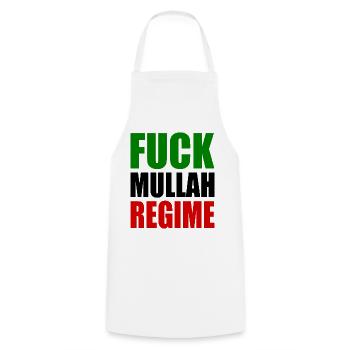 Fuck mullah regime iran - Cooking Apron - white - Front - AI Model Male 185 dark (185cm)