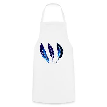 Colorful Indian feathers - Cooking Apron - white - Front - AI Model Male 185 dark (185cm)