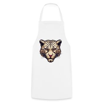 Leopard / Cheetah / Animal / Animal Print / Pattern - Cooking Apron - white - Front - AI Model Male 185 dark (185cm)