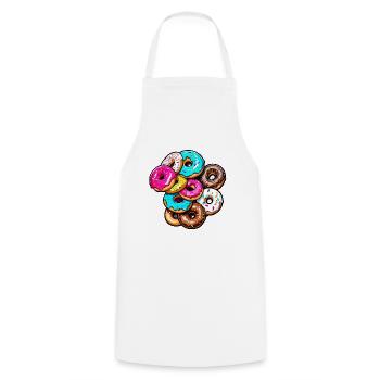 Donuts / Candy / Frosting / Dessert / Pastry - Cooking Apron - white - Front - AI Model Male 185 dark (185cm)