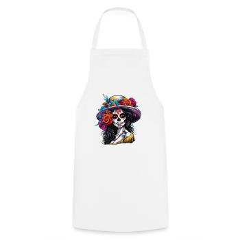La Catrina / Dia de Muertos / Tatouage / Culture - Tablier de cuisine - blanc - Devant - AI Model Male 185 dark (185cm)