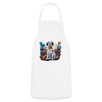 Dalmatian / Dog / Animal / Pet / Barking - Cooking Apron - white - Front - AI Model Male 185 dark (185cm)