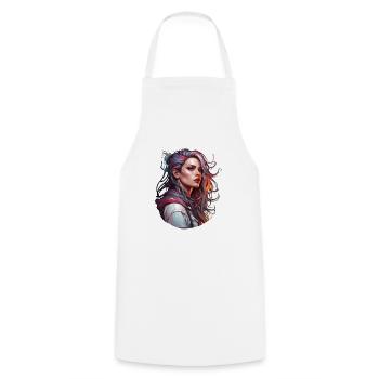 Rocker Girl / Punkrock / Frau / bunte Haare / cool - Kochschürze - Weiß - Vorne - AI Model Male 185 dark (185cm)