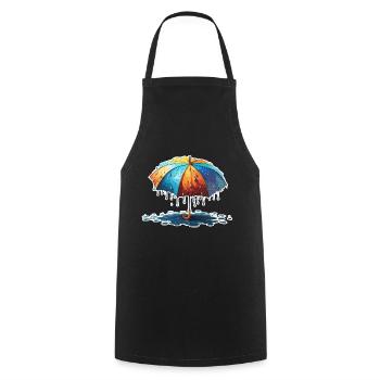 Umbrella / Weather / Precipitation / Raindrops - Cooking Apron - black - Front - AI Model Male 185 dark (185cm)