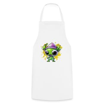 Alien / Außerirdisch / Ufo / Area 51 / All / Mars - Cooking Apron - white - Front - AI Model Male 185 dark (185cm)
