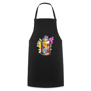 Spray Can / Art / Spray / Street Art / Wall - Cooking Apron - black - Front - AI Model Male 185 dark (185cm)