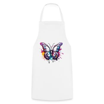 Schmetterling / Tier / Insekt / fliegen / Sommer - Kochschürze - Weiß - Vorne - AI Model Male 185 dark (185cm)