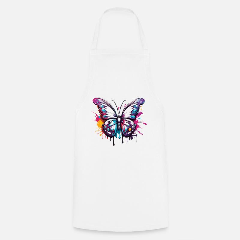 Schmetterling / Tier / Insekt / fliegen / Sommer - Kochschürze - Weiß