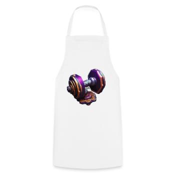 Dumbbell / Weights / Sports / Strength Training / Workout - Cooking Apron - white - Front - AI Model Male 185 dark (185cm)