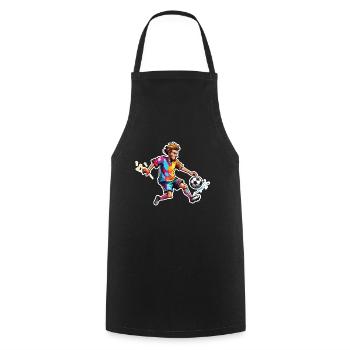 Footballer / Soccer / Pitch / Team - Cooking Apron - black - Front - AI Model Male 185 dark (185cm)