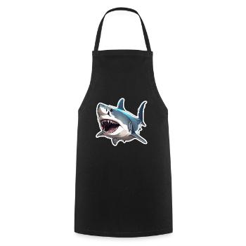 Requin / Faune / Sous-marin / Mer / Océan - Tablier de cuisine - noir - Devant - AI Model Male 185 dark (185cm)